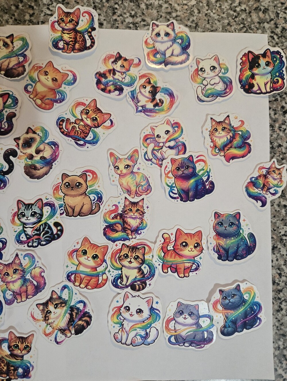 Cats With Rainbow Background Sticker Set - Multicolor - Picture 4 of 8